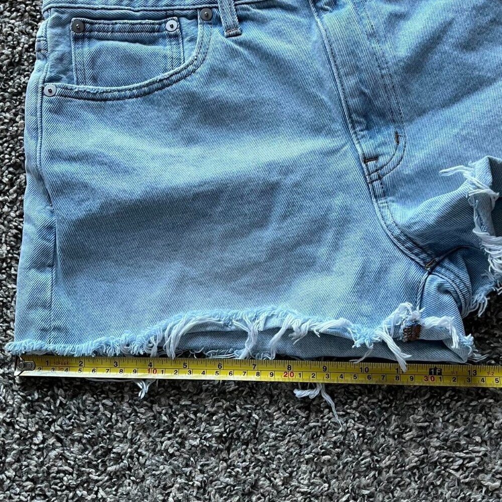 Madewell Shorts Womens 28 Blue Frayed Light Wash High Rise Going out Festival - Picture 6 of 8